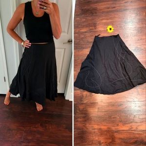 AUTOGRAPH LINEN BLACK EMBROIDERED SKIRT